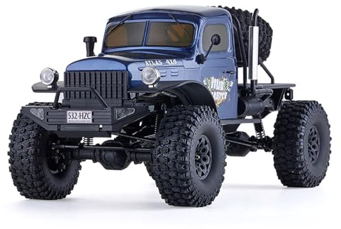 EAZYRC Fms Rochobby 1/10 Atlas Ready Set RC Crawler RC Truck 4X4 with Lighting, 2.4GHz Radio,Ball Bearing, Metal-Gear Full,4 Link Suspension,Rapid Separation Car Body for Adult and Kids