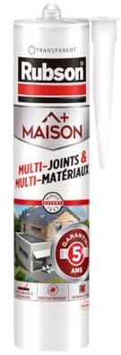 Rubson - Mastic Maison Multi-Joints & Multi-Matériaux Transparent (cartouche de 280 ml) - Mastic silicone neutre nouvelle génération multi-fonctions - Mastic étanche avec formule sans odeur
