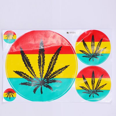 B2SEE Sticker Hanf-Blatt Aufkleber Dope-Gras Deko Aufkleberbögen