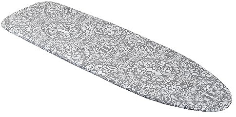 Westex Damask Heavy Duty Ironing Board Cover and Pad, Thick 3-Layer Stain Resistant Padding, Elasticized Skirt, Click-to-Close Fastener, 15 x 54 Inch (Board NOT Included, Cover ONLY)