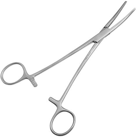 May Klemme mit Sperre (Edelstahl) | Gebogen (12,5cm) | Vielseitig für Pflege, Hobby & Handwerk