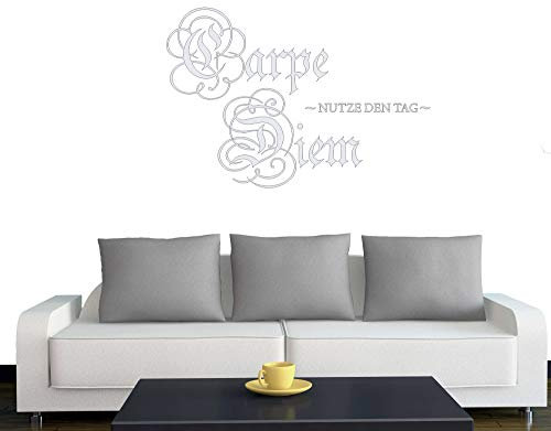 Klebesüchtig Wandtattoo Carpe Diem 60cm x 41cm Weiss Dekoration - Bad - Wohnzimmer - Aufkleber - Wandsticker