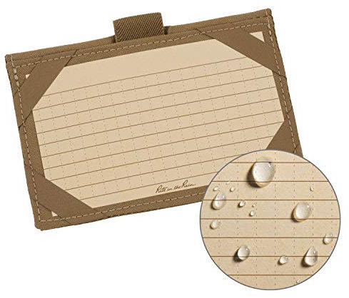 Rite in the Rain Wetterfeste Karteikarten-Brieftasche: hellbrauner Cordura®-Stoffeinband, 25 hellbraune Karteikarten, 7,6 x 12,7 cm (Nr. C991T)
