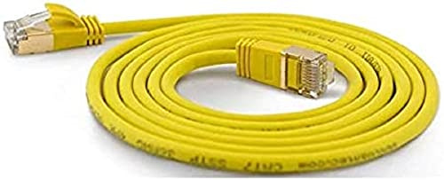 wantecWire Extra dünnes Patchkabel CAT.7 Kabel, CAT.6 Stecker SSTP geschirmt, Länge 1 m, gelb