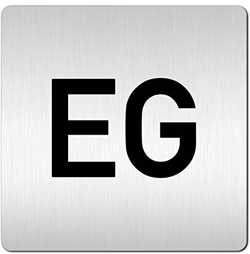 Türschilder24 XXL Türschild • 125 x 125 mm • Etagenschild/Geschoss- Hinweisschild • (A: Mit doppelseitig klebenden Montagestreifen, EG - Erdgeschoss)
