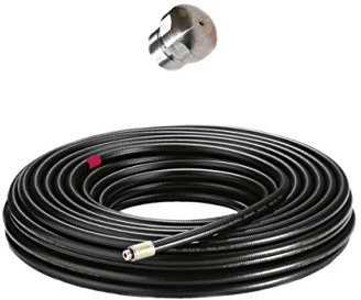 20 Meter Rohrreinigungsschlauch-Set Professional inkl. Rohrreinigungsdüse VA Edelstahl für Hochdruckreiniger HD HDS von Kärcher & Kränzle kompatibel mit 6.390-028.0 & 5.763-040.0 von ONE!
