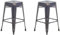 Hocker 2er Set in industriellem Stil Metall silber/gold 60 cm Cabrillo
