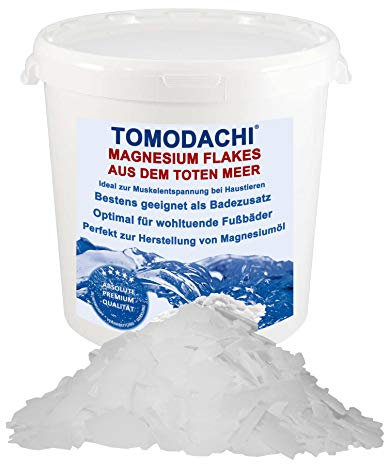 Magnesiumchlorid, Totes Meer Salz, Magnesiumflocken, 100% Naturprodukt - für Magnesiumöl, Magnesium Spray, Magnesium Fußbad, Magnesiumbad, Magnesium Badesalz 2kg