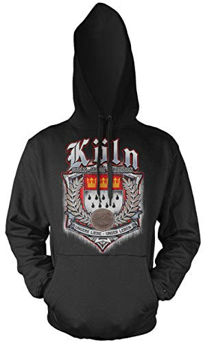 Uglyshirt87 Für Immer Köln Männer und Herren Kapuzenpullover | Sport Fussball Stadt Fan (XXL, Schwarz Druck: Bunt)