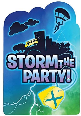 Amscan 492412 - Battle Royal Party Postcard Invitations - 8 Pack