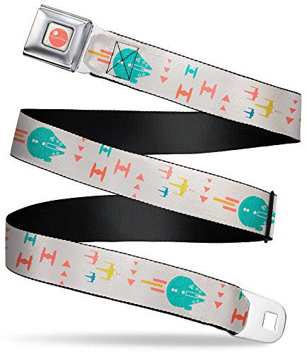 Buckle-Down Gürtelschnalle Star Wars Millenium Falcon TIE Fighters X Wing Starfighters 61 bis 96,5 cm, Mehrfarbig, REGULAR - 1.5 WIDE - 24-38 LONG