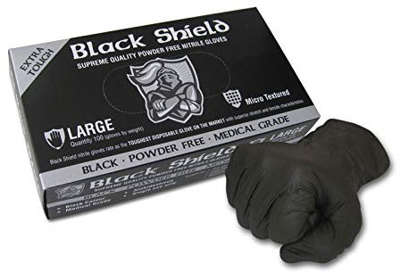 Maxisafe Black Shield Extra Heavy Duty Nitril-Einweghandschuhe, Größe L, 100 Stück