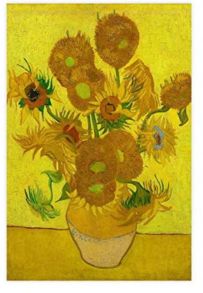 GJMYK Berühmte Gemälde Ölgemälde Kunst Sonnenblumen von Van Gogh Vintage-Kunstposter Leinwand Poster Schlafzimmer Dekor Sport Landschaft Büro Zimmer Dekor Geschenk 40 x 60 cm