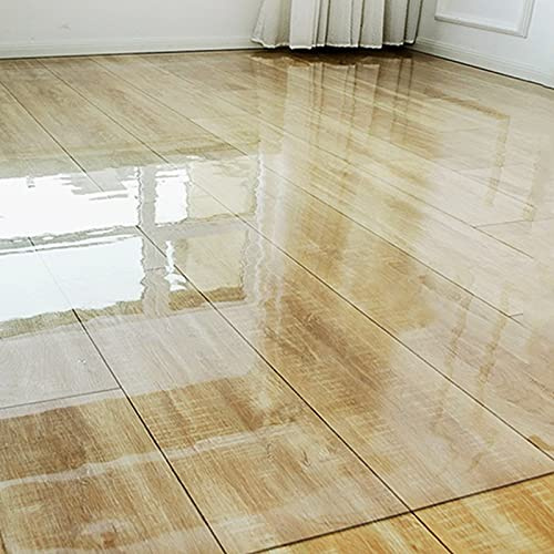 LLPEIJIE026 Chair Mat Transparent PVC Protection Pad Door Mat Plastic Carpet Wooden Floor Protector Household Waterproof Non-Slip Mat, for Hard Floors, Table Cloth Protector (60x80cm/24x32in)