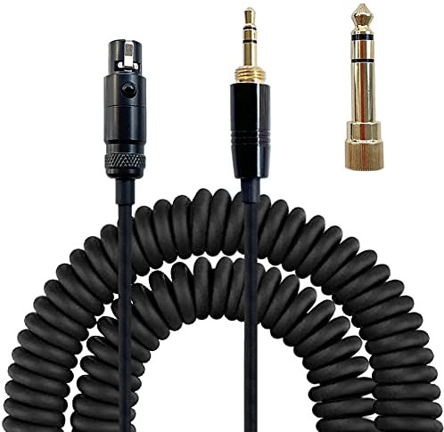 Janjunsi Cavo di Collegamento a Molla di Ricambio Compatibile con AKG Q701/K712/K702/K271S/Pioneer HDJ-2000/HDJ-2000MK ll/H118 Cuffie - con Adattatore da 6.35MM