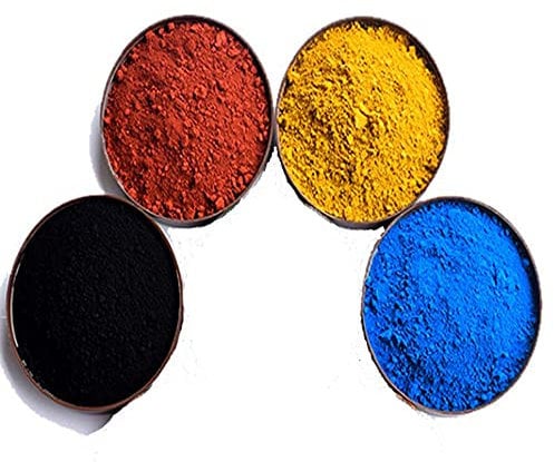 USIGONG 4 Pack ferric Oxide Powder, Black Iron Oxide Powder | Yellow Iron Oxide Powder | red Iron Oxide Powder | Blue Iron Oxide Powder, Each Color 25 g