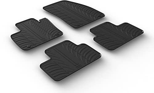 AROBA GL0393 Design Gummi Fußmatten kompatibel mit Volvo XC40 ab BJ. 02.2018> erhöhter Rand 4 TLG Farbe Schwarz Gummimatten Automatten passgenau