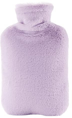 samply Hot Water Bottle with Furry Cover, 2L Hot Water Bag for Hot and Cold Compress, Hand Feet Warmer, Neck and Shoulder Pain Relief, Purple