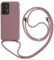 Keteen Collier pour Samsung Galaxy A53 5G Coque Silicone Liquide Bumper Housse Galaxy A53 5G Lanière avec Cordon Réglable Longueur Chaîne Lanyard Case Housse Étui pour Samsung Galaxy A53 5G, Or Rose