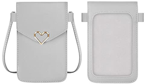 flintronic Petit Sac Téléphone Portable Femme, Mini Sac à Bandoulière en Cuir PU Pochette à Écran Tactile avec Bandoulière Réglable, Sacoche Telephone Portable