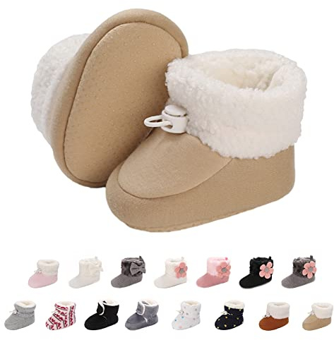outfit spring Stivaletti Invernali per Neonato, Inverno Caldo Bambini Stivali da Neve Fondo Morbido Antiscivolo Cotone Piatto Pelliccia Calzino Bootie Regolabile Scarpe Primi Passi Bambina 0-18 Mesi