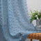 Koufall Vorhänge für Kinderzimmer, Boho-Stil, Pompons, lichtfilternd, durchscheinend, Vintage-Stil, Landhaus-Fenstervorhänge, für Wohnzimmer, 2 Paneele, 160 cm lang, graublau