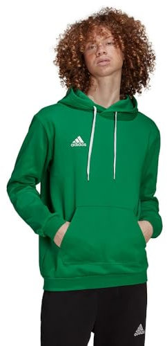 adidas Homme Entrada 22 Sweat Hoodie, Team Green / White, L Long