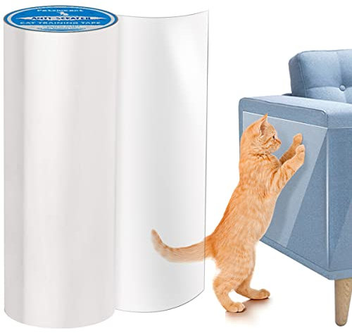 Petslucent Anti Griffe Chat Canapé - Protection Canape Chat Anti Griffe, Sticker Transparent Autocollant pour Meubles Porte Mur Canapé Tapis (30CM X 500CM)