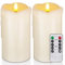 Homemory Tropfende Wachskerzen ohne Flamme, Batteriebetriebene Kerzen mit Fernbedienung und Timer, LED-Stumpenkerzen, elektrische Scheinkerzen, 7,5 cm x 15 cm, 2er-Set