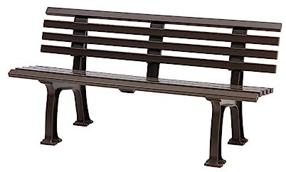 PROREGAL Gartenbank Antigua | 3-Sitzer | Braun | HxBxT 74x150x54cm | Witterungs- & UV-beständiger Kunststoff | Parkbank Sitzbank Außenbereich Garten Balkon Terrasse