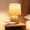 Aigostar Tischlampe aus Keramik, Vintage Tischleuchte mit Stoffschirm, E14 Fassung, max.40W, Moderne Nachttischlampe, Nachtlicht für Schlafzimmer, Wohnzimmer, Büro (ohne Leuchtmittel) - H255mm