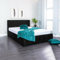 SANA SLEEP Ottoman Bed Frame - Fabric Storage Upholstered Double Bed - Gas Lift Bed Base in Small Double King Super King Size - No Mattress (4FT6 PLUSH BLACK)