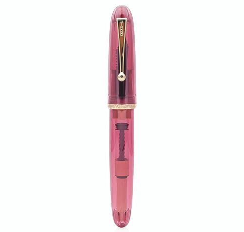 JINHAO DADAO 9019 Fountain Pen Acrylic Ink Pen with Ink Converter (Fine Nib, Transparent Wine Red)