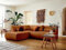 Lisa Design Onyx – modulares 5-Sitzer Ecksofa Links – aus Stoff Rostfarben