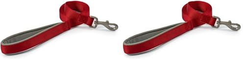 Ancol Viva Soft Touch Padded Snap Lead Red, Size 100 x 2.5 cm, Max kg 75 kg, Weather Proof (Pack of 2)