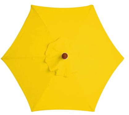 XQZMD Funda de repuesto para sombrilla, 2,7 m/3 m, 6/8 costillas, protección UV, repuesto para toldo de sombrilla, repuesto para patio y jardín, Amarillo-3M/6 Costillas, L
