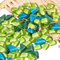 WEBEEDY Unregelmäßige Mosaik-Glasstücke Grün Verschiedene Mosaikfliesen Zum Basteln Winziges Mosaik-Kunst-Bastelset DIY-Vasen Tassen Bilderrahmen Blumentöpfe als Heimdekoration, 200g