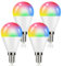 Kowanie E14 LED Lampe RGB Glühbirne: 4er Pack Leuchtmittel dimmbare Edison Glühlampe mit Fernbedienung 3000K Warmweiß 4W Farbwechsel 16 Farbe 4 Dynamic Modes Farbige Birne Deko für Party Bar KTV