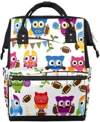 Tavisto Wickeltasche mit süßem Eulen-Druck, multifunktional, wasserdicht, große Wickeltaschen für Mütter und Väter, Eulenmotiv, Niedliche Eule