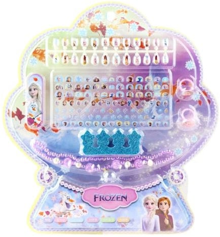 FASHION YO 120PCS Toddlers Princess Elsa Mermaid Kids Girls Nail Press on Pre-glue Full Cover Glitter Color Rainbow Unicorn Mermaid Kids Stick On False Nail Art Kits Set Girls Birthday Gift (Set01)