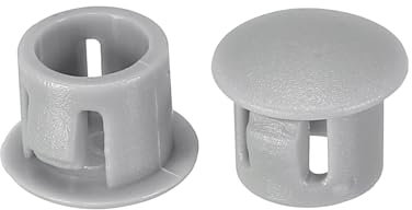 PATIKIL 8mm (5/16) Plastic Hole Plugs, 60Pcs Flush Type Round Hole Plugs Cover Snap in Locking Hole Tube for Table Kitchen Cabinet Furniture, Light Grey