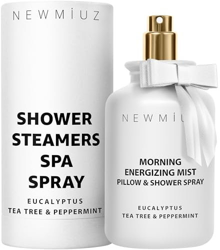 Energizing Shower & Pillow Spray Peppermint Eucalyptus Tea Tree Essential Oils Natural Fast Acting Aromatherapy Mist for Relaxation Calming Stress Clear Sinus Cooling Relief Luxury Self Care Gift