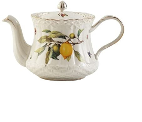 Bouilloire sur cuisinière, Théière en céramique, théière en émail, théière 850ML grande capacité dorée conception creuse théière en céramique bouilloire thé de l'après-midi cafetière théière exquise (