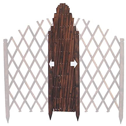 Terrassenzaun/Blumenständer – Zaun für Hunde, Haustierzaun, Fluchtschutzzaun für Katzen im Freien, Rattan-Regal zum Klettern auf Pflanzen, einziehbarer Holzzaun, Keine Montage erforderlich (200 x 133