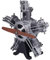 HOPBLOCK Verbrennungsmotor Modellbau, 1/6 DIY OHV Reihen 5-Zylinder Metall Flugzeuge Motor, Bausatz Lernspielzeug Geburtstagsgeschenk - 230