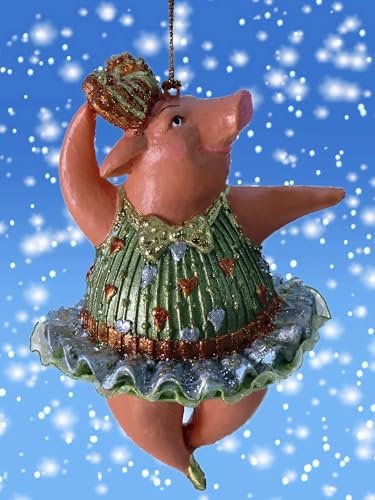 Pommerntraum ® | Baumhänger Christbaumdeko Weihnachtsengel Engel Schutzengel Ballerina-Schweinchen Glücksschwein Glücksbringer (11)