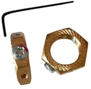 2 x 20mm Brass Earthing Locknut, 20mm Earth Nut M20 with 2mm Hex Key Wrench x1