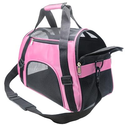 ZvoanSem Sac de transport pour petit chat, chaton, chiot et petit chien - Approuvé par les compagnies aériennes - Rose - Taille S