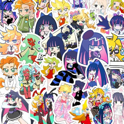 60 Pcs Panty&Stocking Aufkleber Anime Figur Vinyl Wasserdicht DIY Stickers Für Computer Skateboard Gepäck Auto Fahrrad