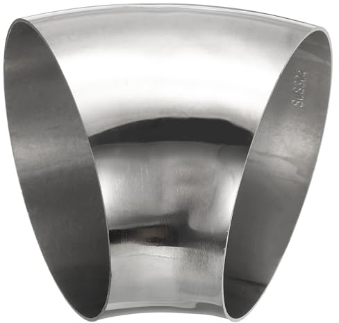 PATIKIL 1 Stück Edelstahl Rohrbogen 45 Grad Bogen, 102mm ID Stahl Auspuffbogen Auspuffrohrverbinder Edelstahlbogen 304 Edelstahl Rohr für Auspuffrohr Treppengeländer Auto HVAC